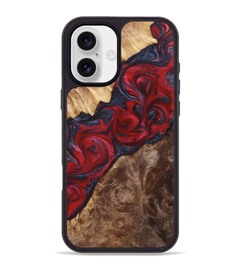 iPhone 16 Plus Wood Phone Case - Kirby (Red, 822121)