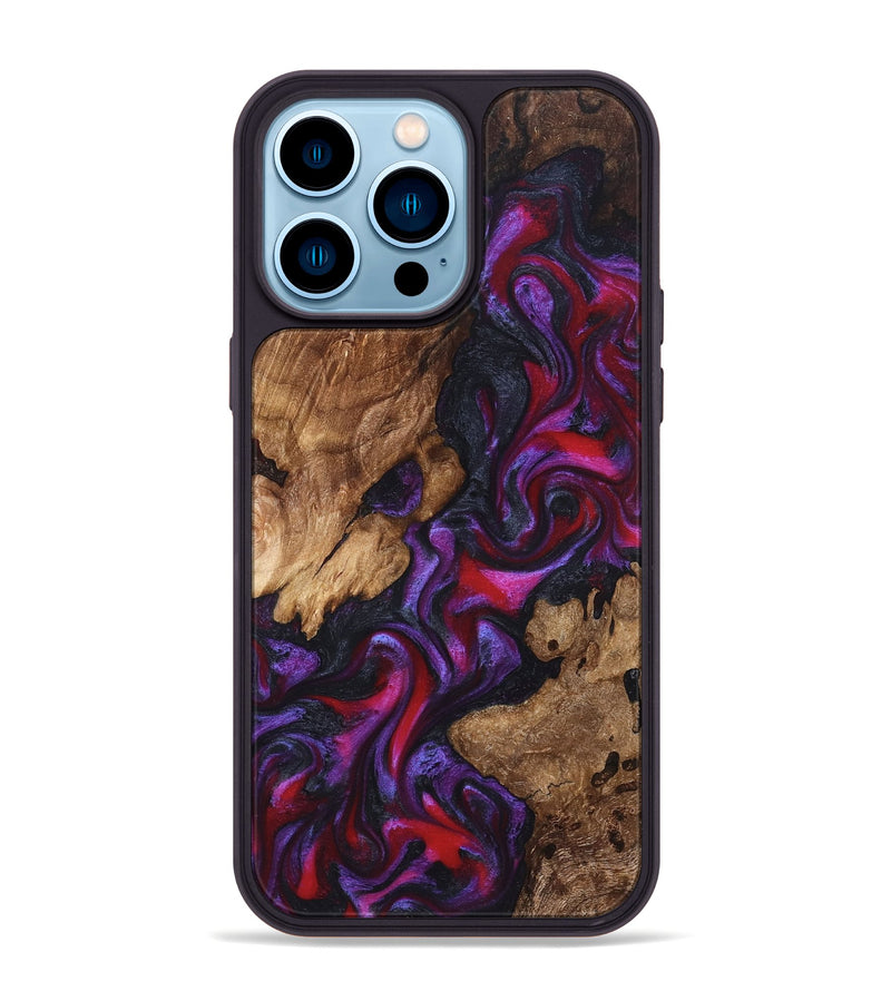 iPhone 14 Pro Max Wood Phone Case - Kailee (Purple, 822122)