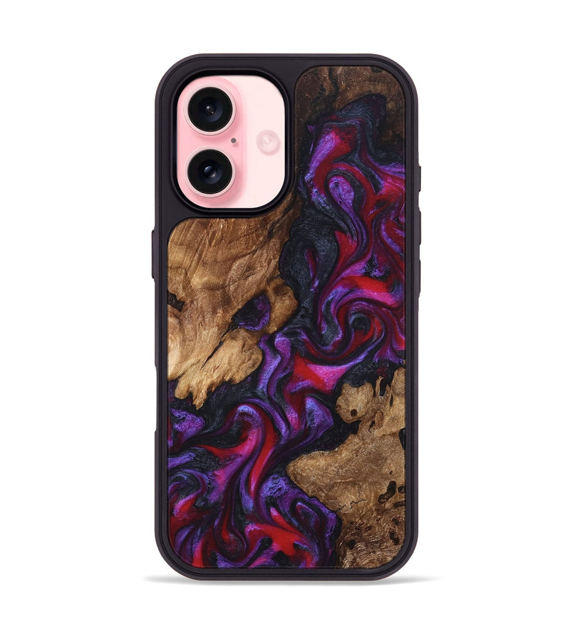 iPhone 16 Wood Phone Case - Kailee (Purple, 822122)