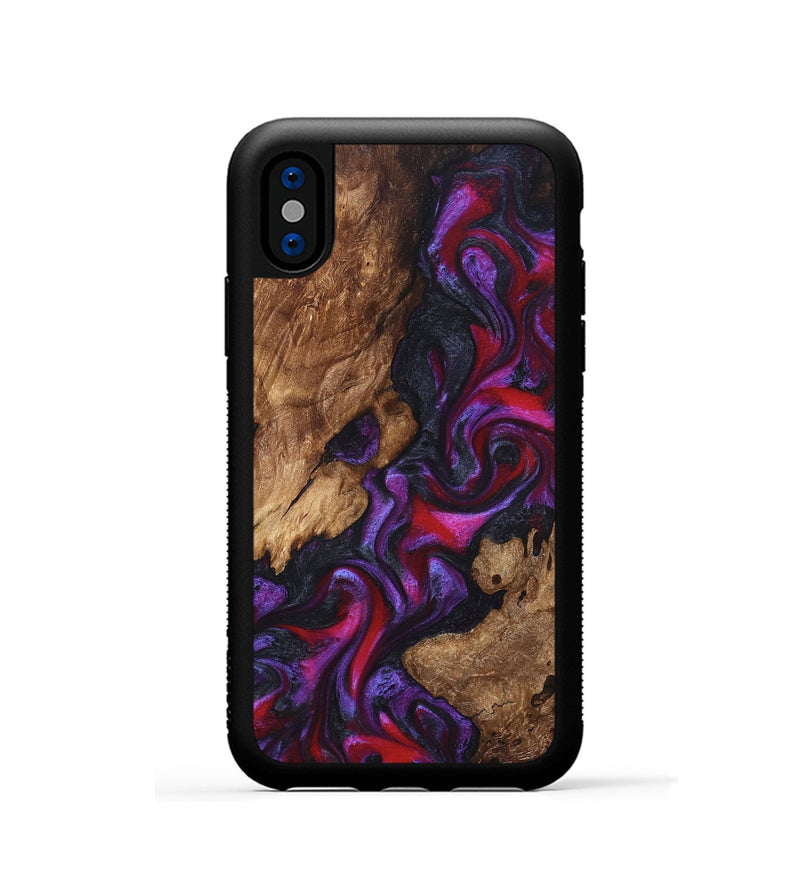 iPhone Xs Wood Phone Case - Kailee (Purple, 822122)