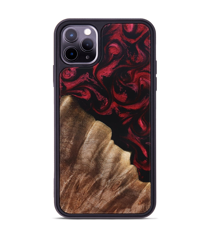 iPhone 11 Pro Max Wood Phone Case - Meda (Red, 822124)