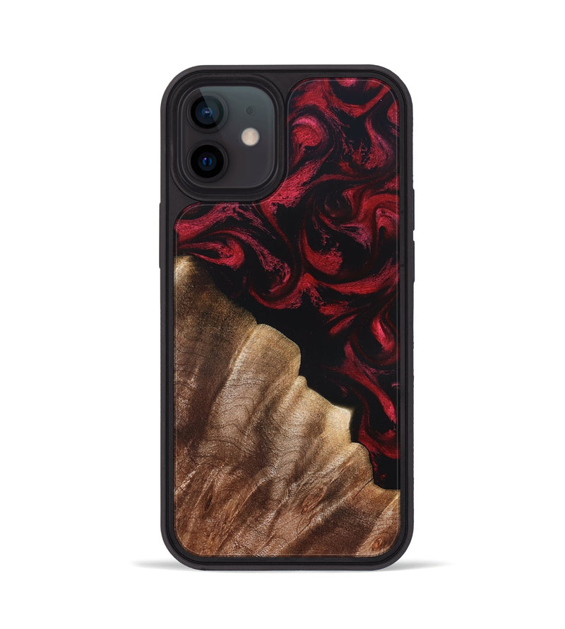 iPhone 12 Wood Phone Case - Meda (Red, 822124)
