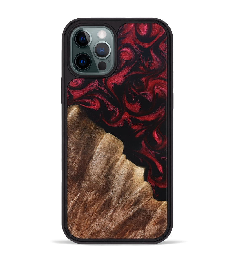 iPhone 12 Pro Max Wood Phone Case - Meda (Red, 822124)