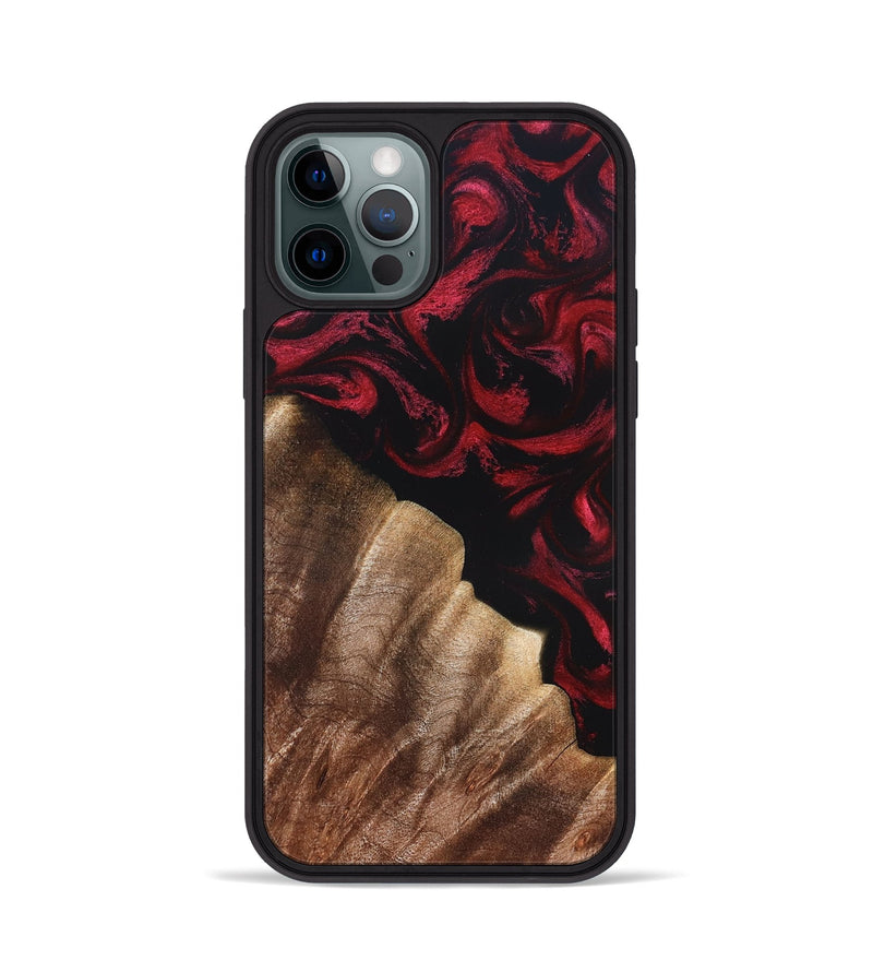 iPhone 12 Pro Wood Phone Case - Meda (Red, 822124)