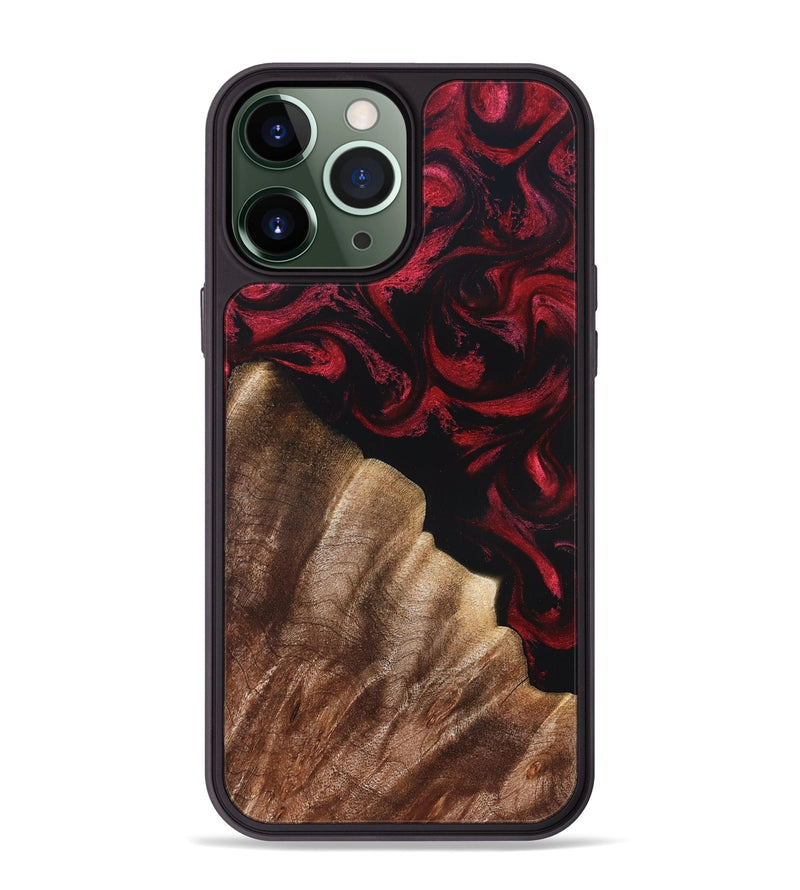 iPhone 13 Pro Max Wood Phone Case - Meda (Red, 822124)