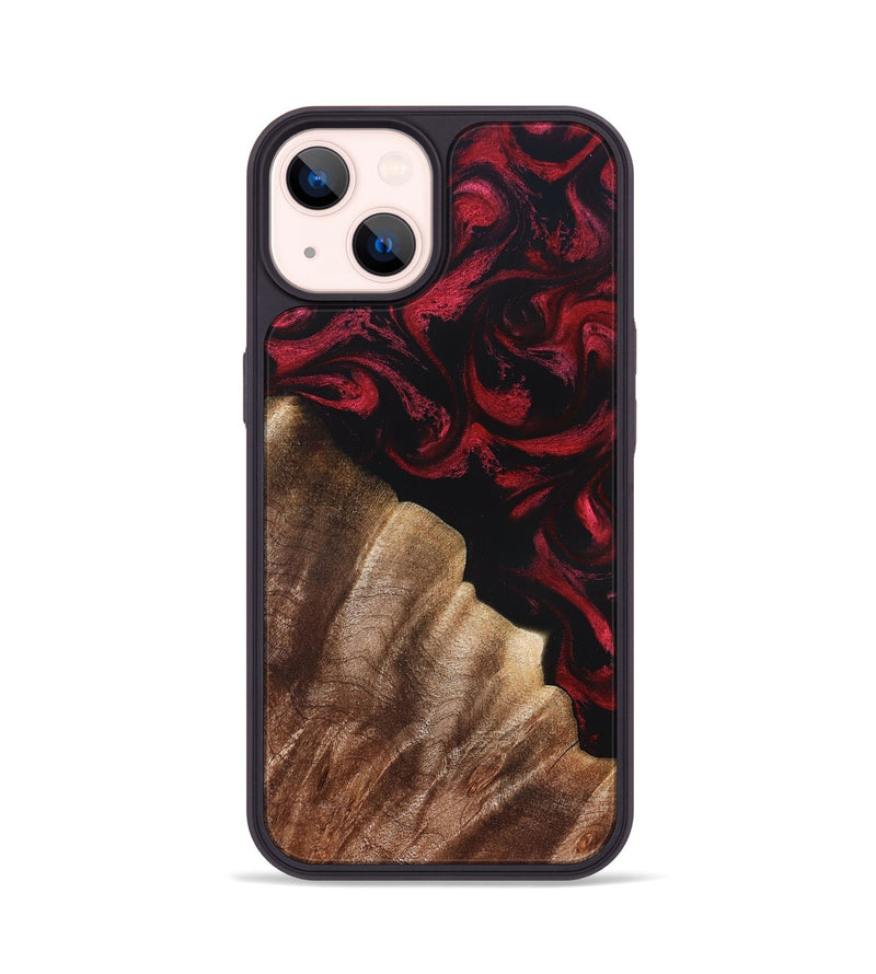 iPhone 14 Wood Phone Case - Meda (Red, 822124)