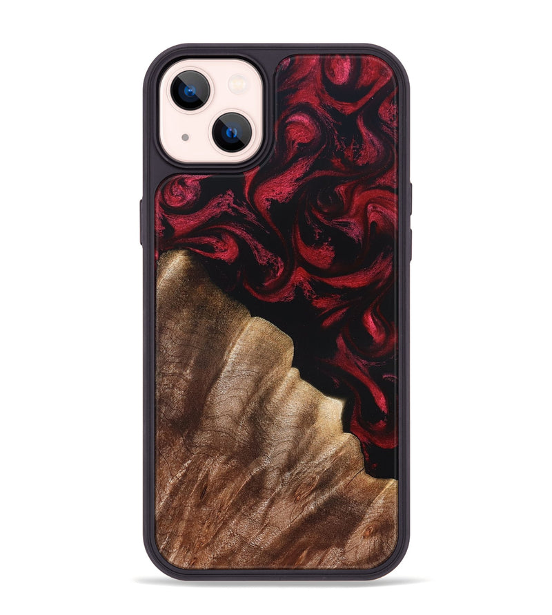 iPhone 14 Plus Wood Phone Case - Meda (Red, 822124)