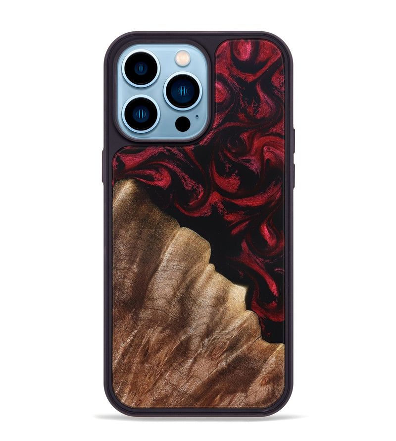 iPhone 14 Pro Max Wood Phone Case - Meda (Red, 822124)