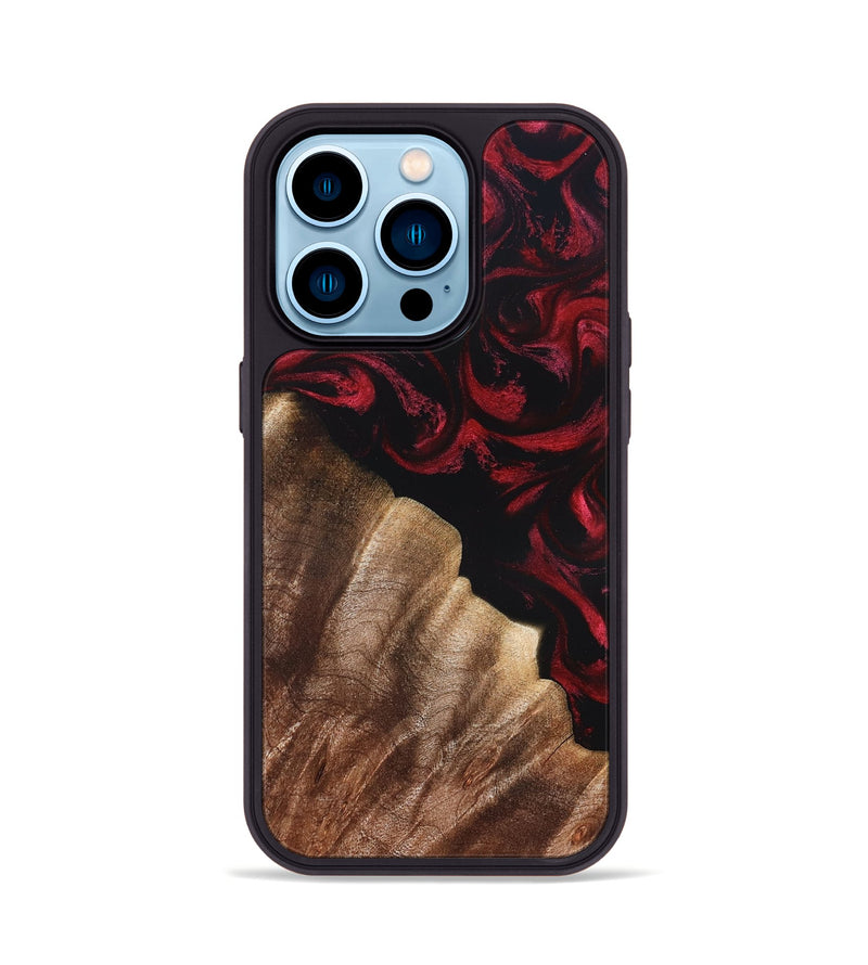iPhone 14 Pro Wood Phone Case - Meda (Red, 822124)