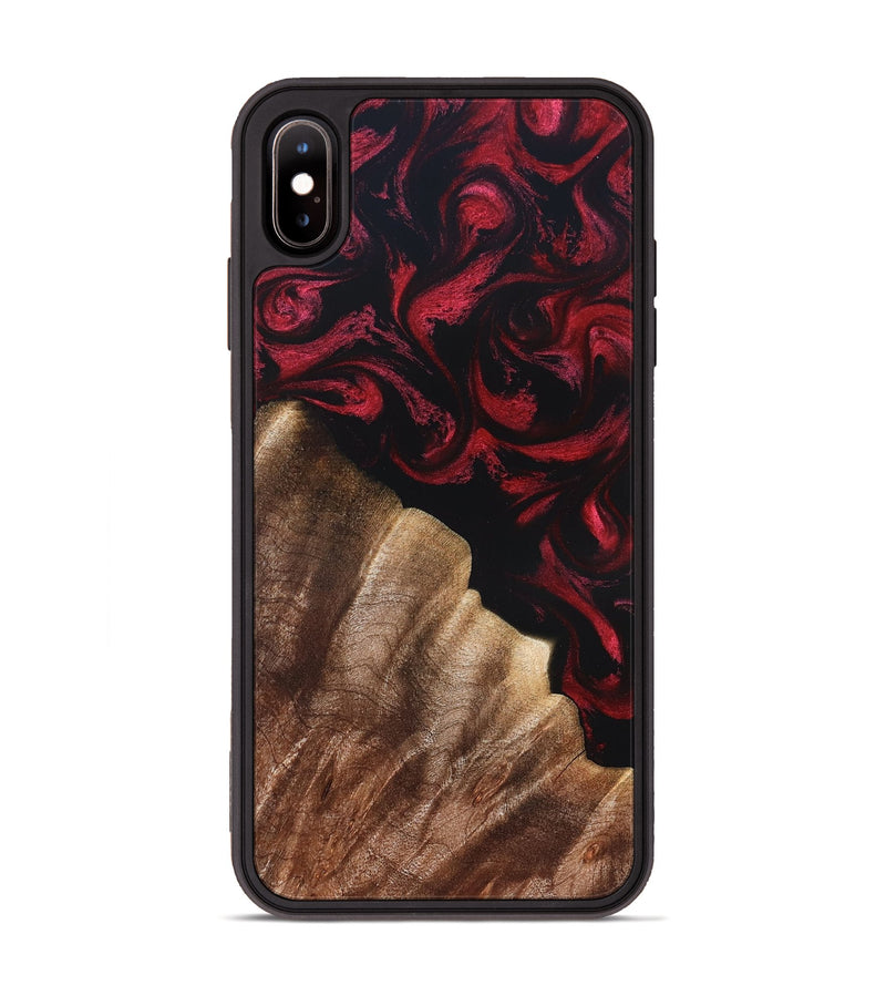 iPhone Xs Max Wood Phone Case - Meda (Red, 822124)