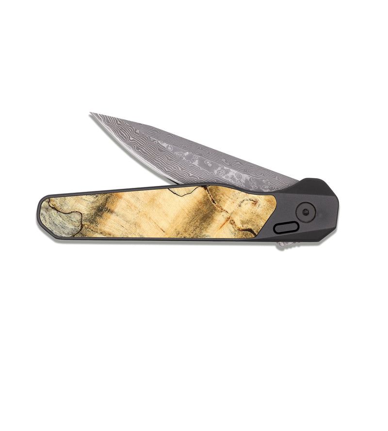 EDC Dark Damascus Wood Pocket Knife - Gay (Wood Burl, 822129)