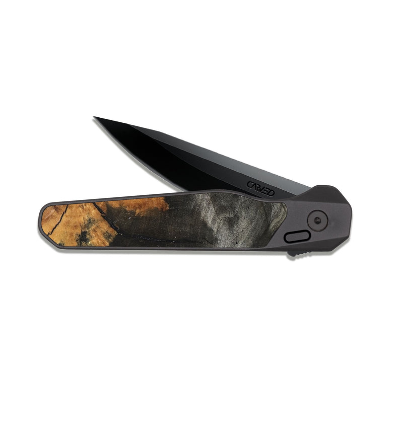 EDC Dark Slate Wood Pocket Knife - Shanika (Wood Burl, 822134)