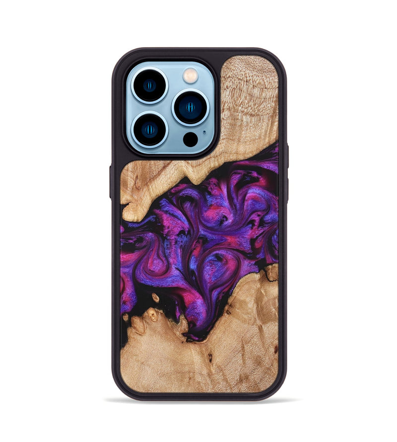 iPhone 14 Pro Wood Phone Case - Moses (Purple, 822147)