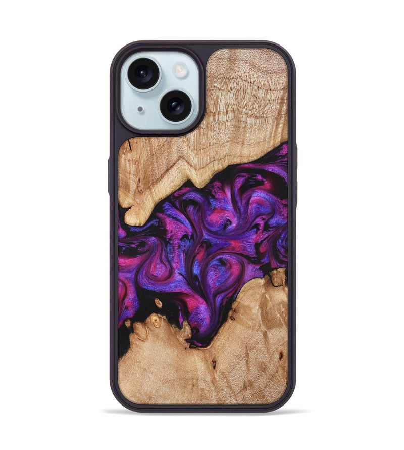 iPhone 15 Wood Phone Case - Moses (Purple, 822147)