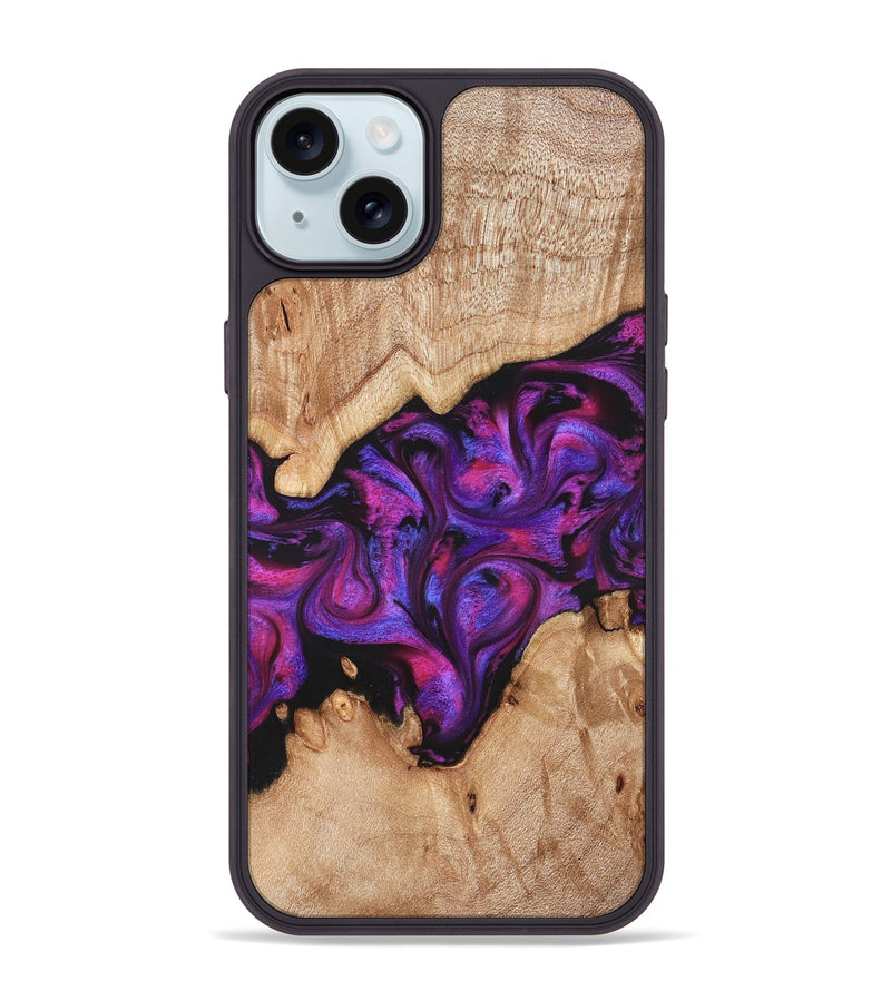 iPhone 15 Plus Wood Phone Case - Moses (Purple, 822147)