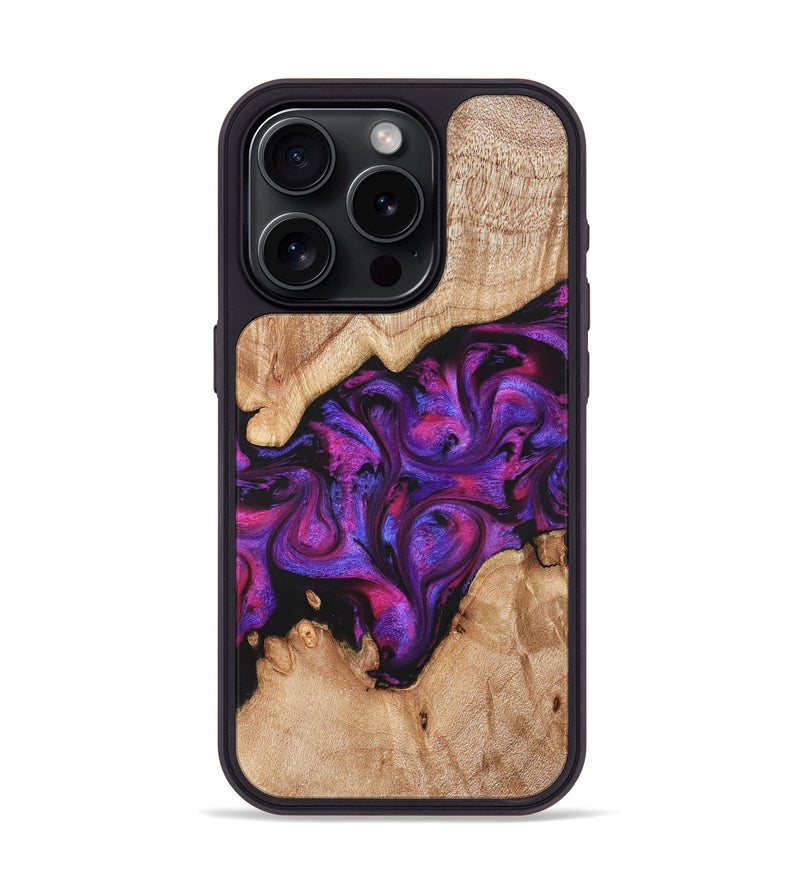 iPhone 15 Pro Wood Phone Case - Moses (Purple, 822147)