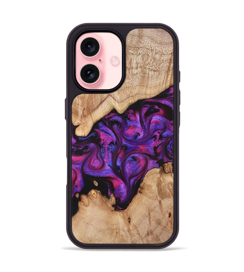 iPhone 16 Wood Phone Case - Moses (Purple, 822147)