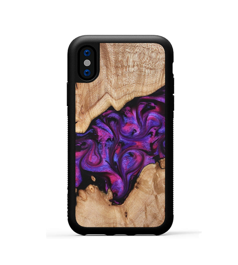 iPhone Xs Wood Phone Case - Moses (Purple, 822147)