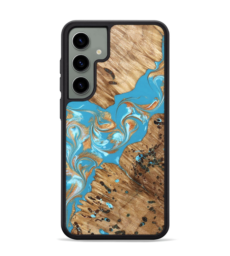 Galaxy S24 Plus Wood Phone Case - Qiana (Teal & Gold, 822149)