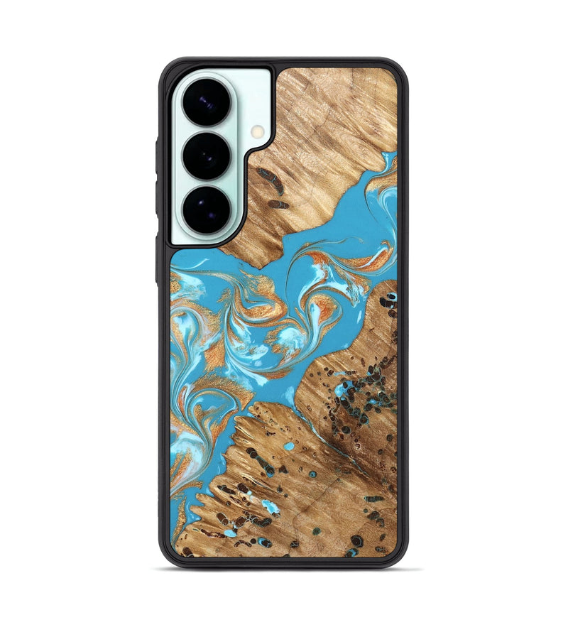 Galaxy S26 Plus Wood Phone Case - Qiana (Teal & Gold, 822149)