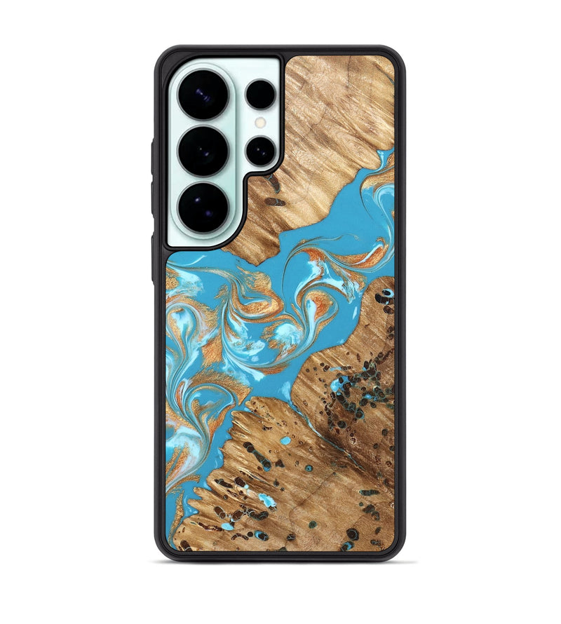 Galaxy S26 Ultra Wood Phone Case - Qiana (Teal & Gold, 822149)