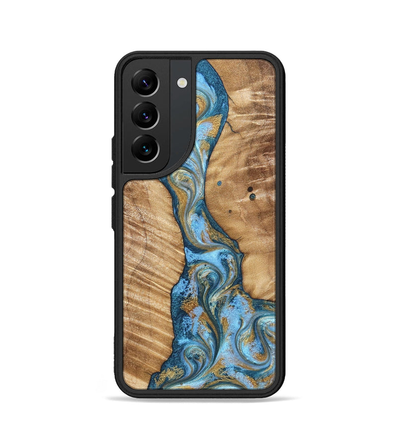 Galaxy S22 Wood Phone Case - Hank (Teal & Gold, 822150)