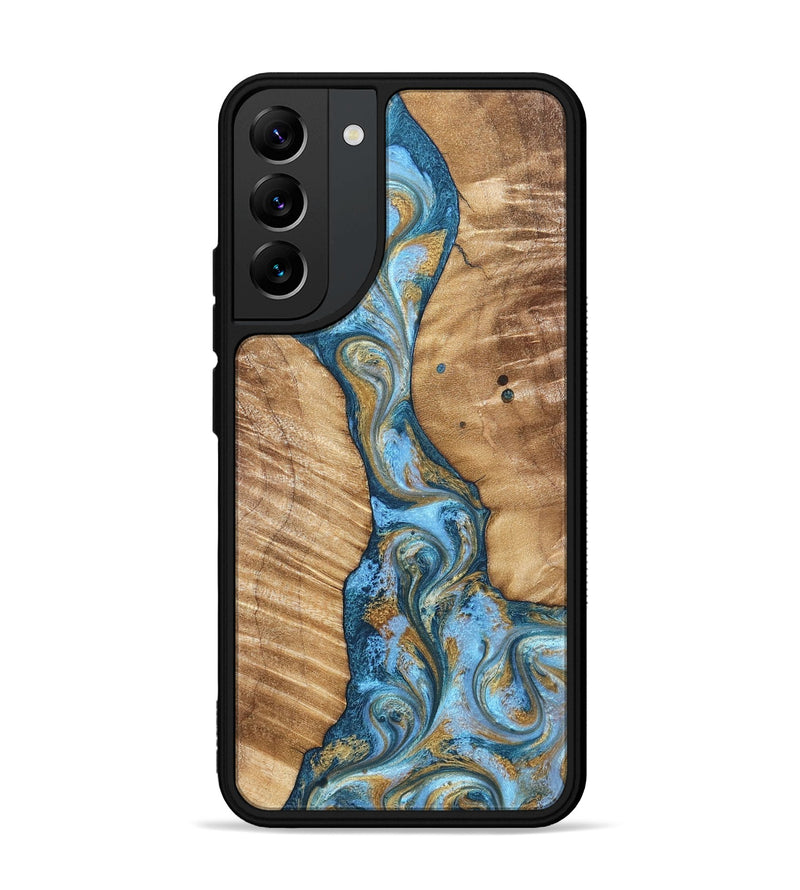 Galaxy S22 Plus Wood Phone Case - Hank (Teal & Gold, 822150)