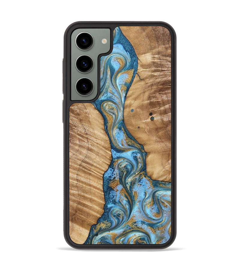 Galaxy S23 Plus Wood Phone Case - Hank (Teal & Gold, 822150)