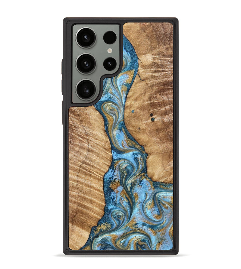 Galaxy S23 Ultra Wood Phone Case - Hank (Teal & Gold, 822150)