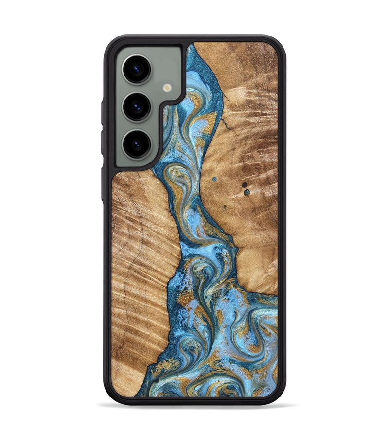 Galaxy S24 Plus Wood Phone Case - Hank (Teal & Gold, 822150)
