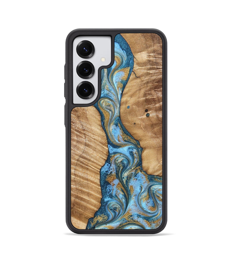 Galaxy S25 Wood Phone Case - Hank (Teal & Gold, 822150)