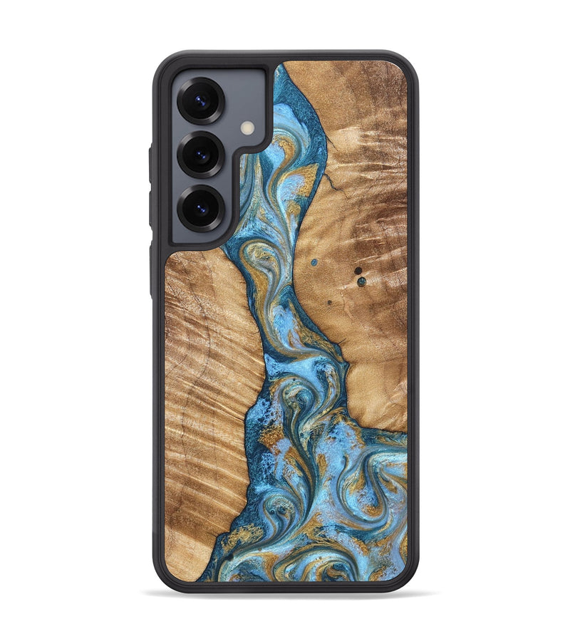 Galaxy S25 Plus Wood Phone Case - Hank (Teal & Gold, 822150)