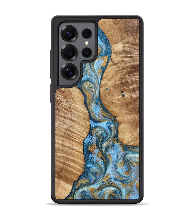 Galaxy S25 Ultra Wood Phone Case - Hank (Teal & Gold, 822150)