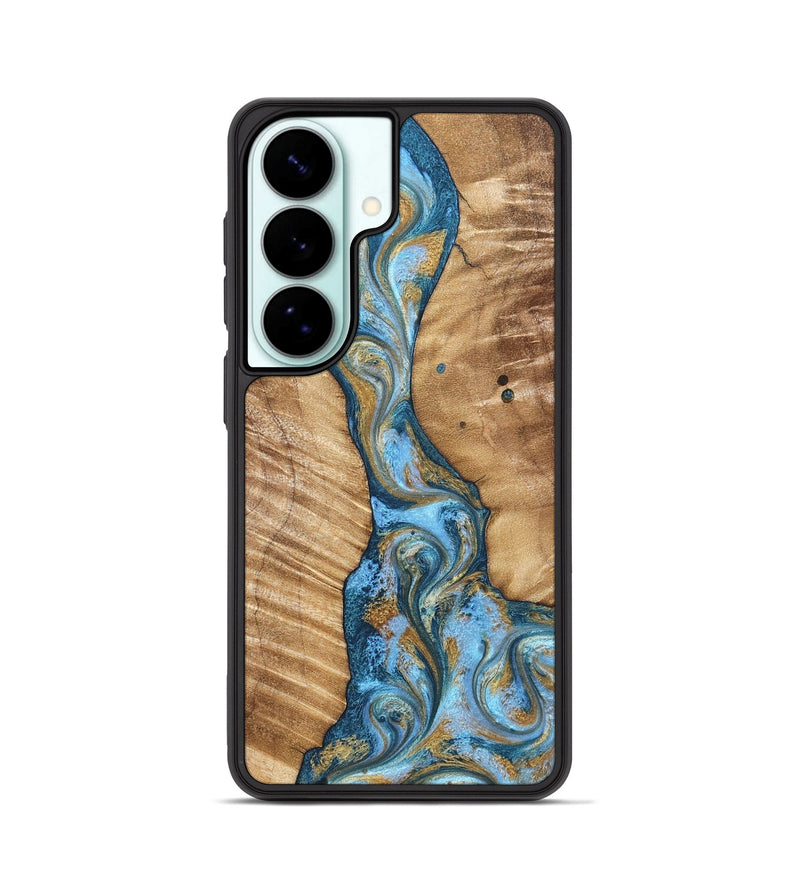 Galaxy S26 Wood Phone Case - Hank (Teal & Gold, 822150)