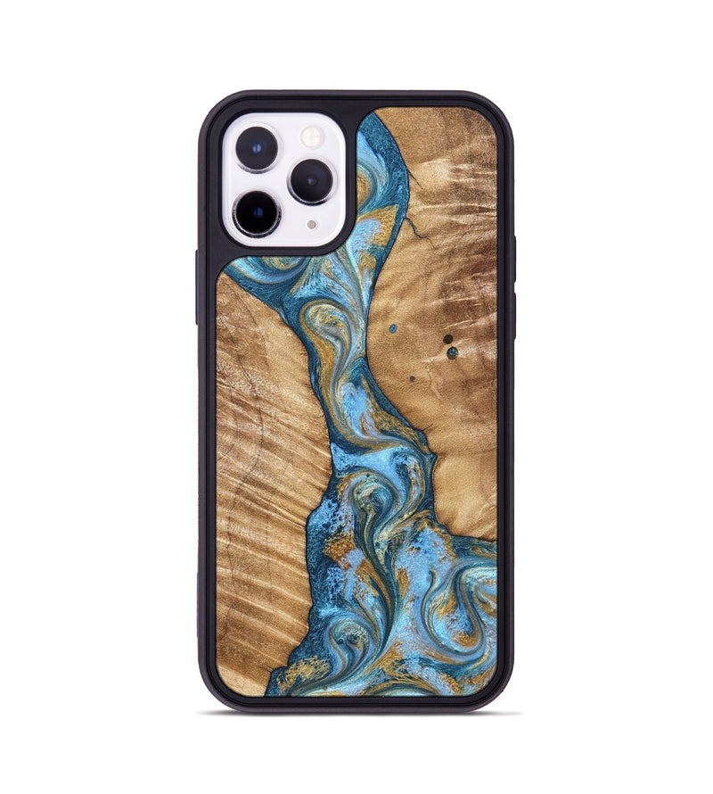 iPhone 11 Pro Wood Phone Case - Hank (Teal & Gold, 822150)