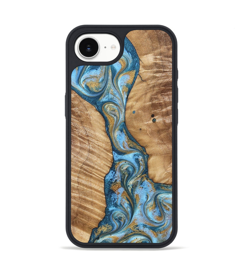 iPhone 17e Wood Phone Case - Hank (Teal & Gold, 822150)