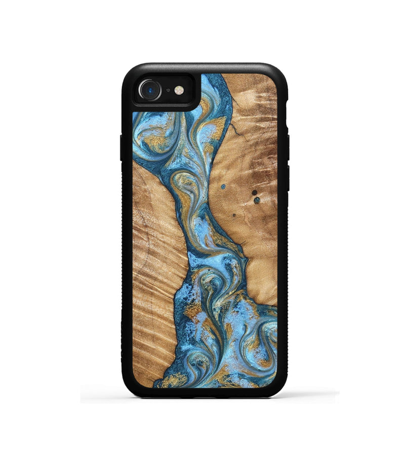 iPhone SE Wood Phone Case - Hank (Teal & Gold, 822150)