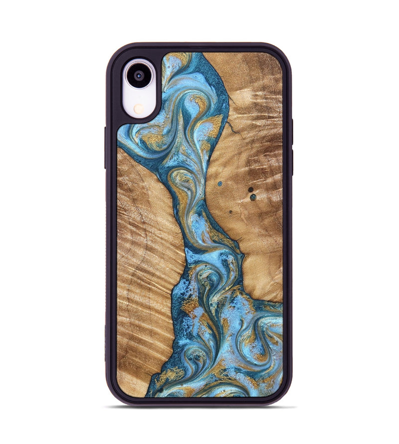 iPhone Xr Wood Phone Case - Hank (Teal & Gold, 822150)