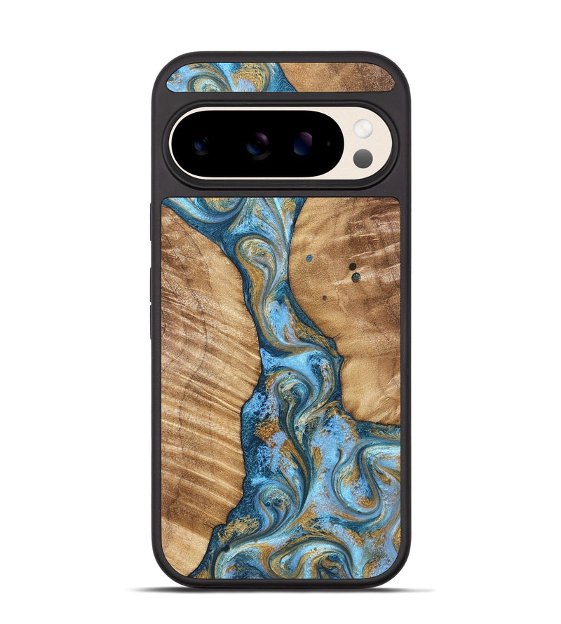 Pixel 10 Wood Phone Case - Hank (Teal & Gold, 822150)