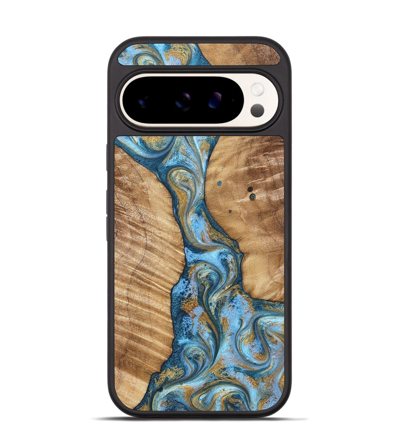 Pixel 9 Wood Phone Case - Hank (Teal & Gold, 822150)