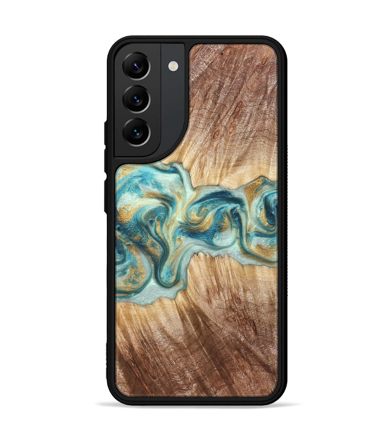 Galaxy S22 Plus Wood Phone Case - Isadore (Teal & Gold, 822151)