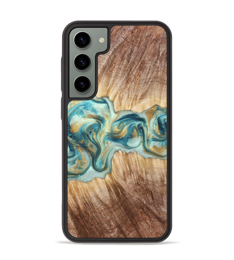 Galaxy S23 Plus Wood Phone Case - Isadore (Teal & Gold, 822151)