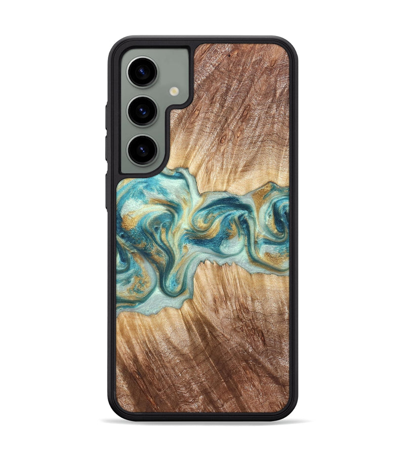 Galaxy S24 Plus Wood Phone Case - Isadore (Teal & Gold, 822151)