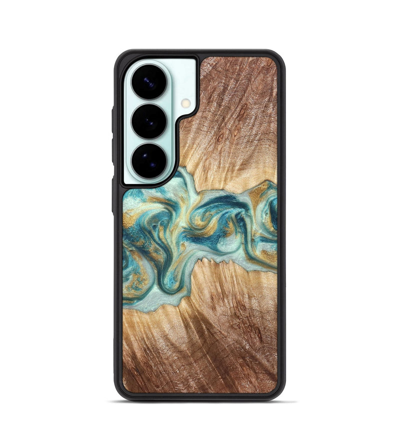 Galaxy S26 Wood Phone Case - Isadore (Teal & Gold, 822151)