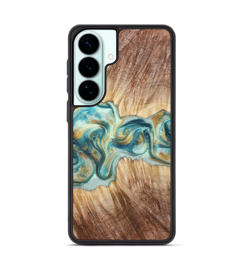 Galaxy S26 Plus Wood Phone Case - Isadore (Teal & Gold, 822151)