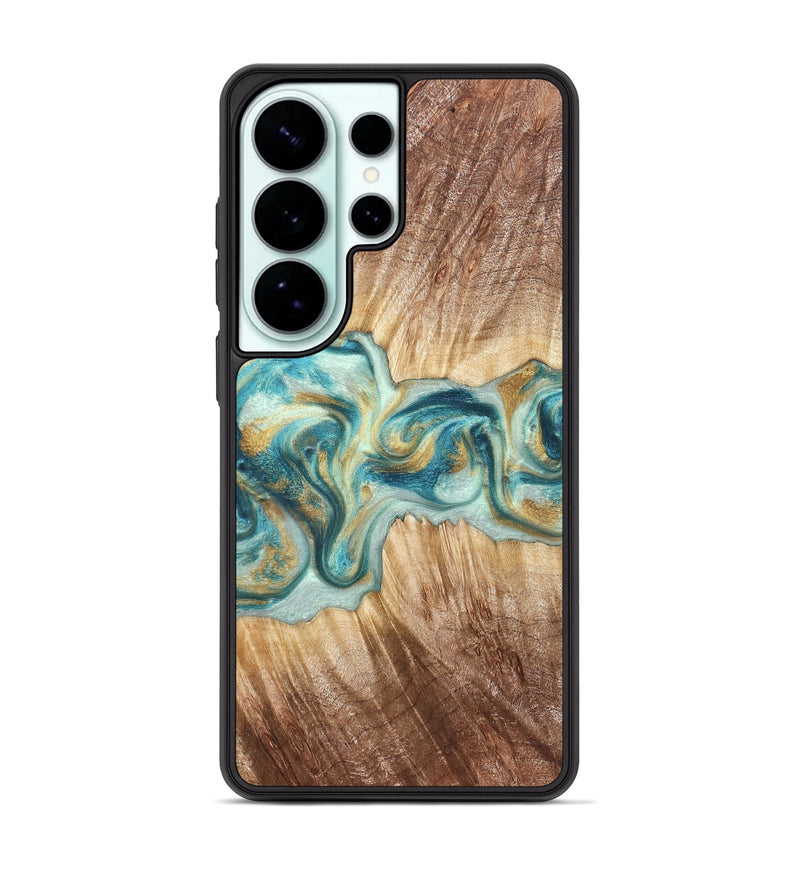 Galaxy S26 Ultra Wood Phone Case - Isadore (Teal & Gold, 822151)