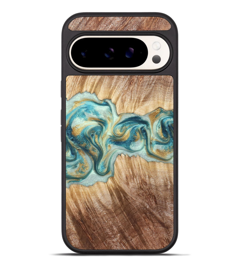 Pixel 9 Pro XL Wood Phone Case - Isadore (Teal & Gold, 822151)