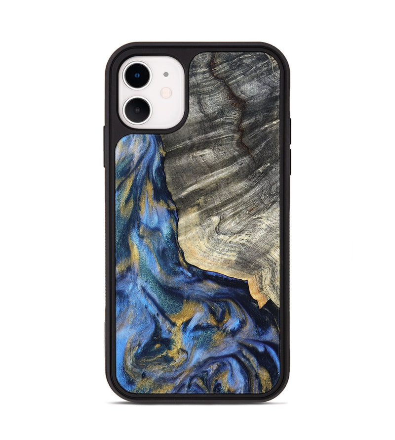 iPhone 11 Wood Phone Case - Luciano (Teal & Gold, 822152)