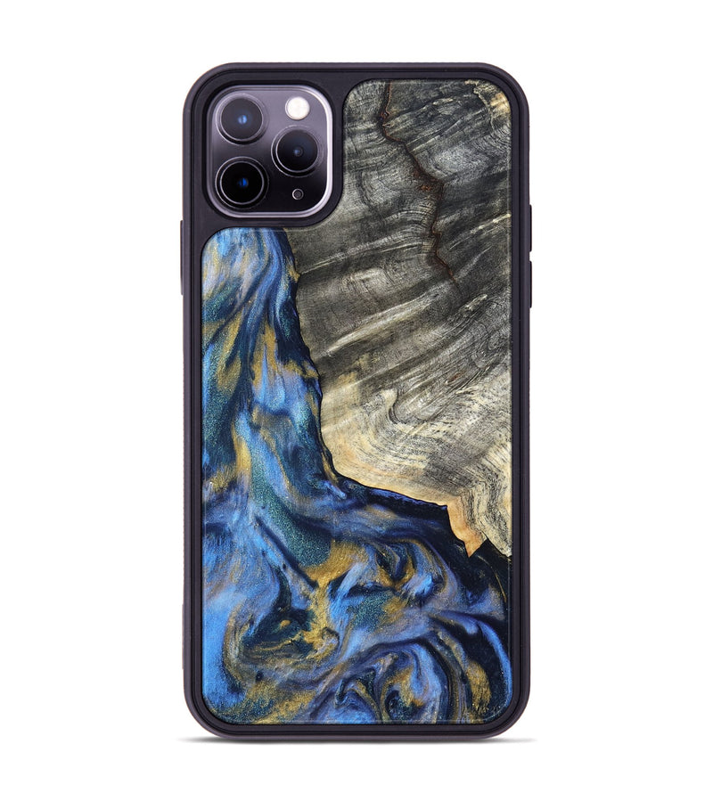iPhone 11 Pro Max Wood Phone Case - Luciano (Teal & Gold, 822152)