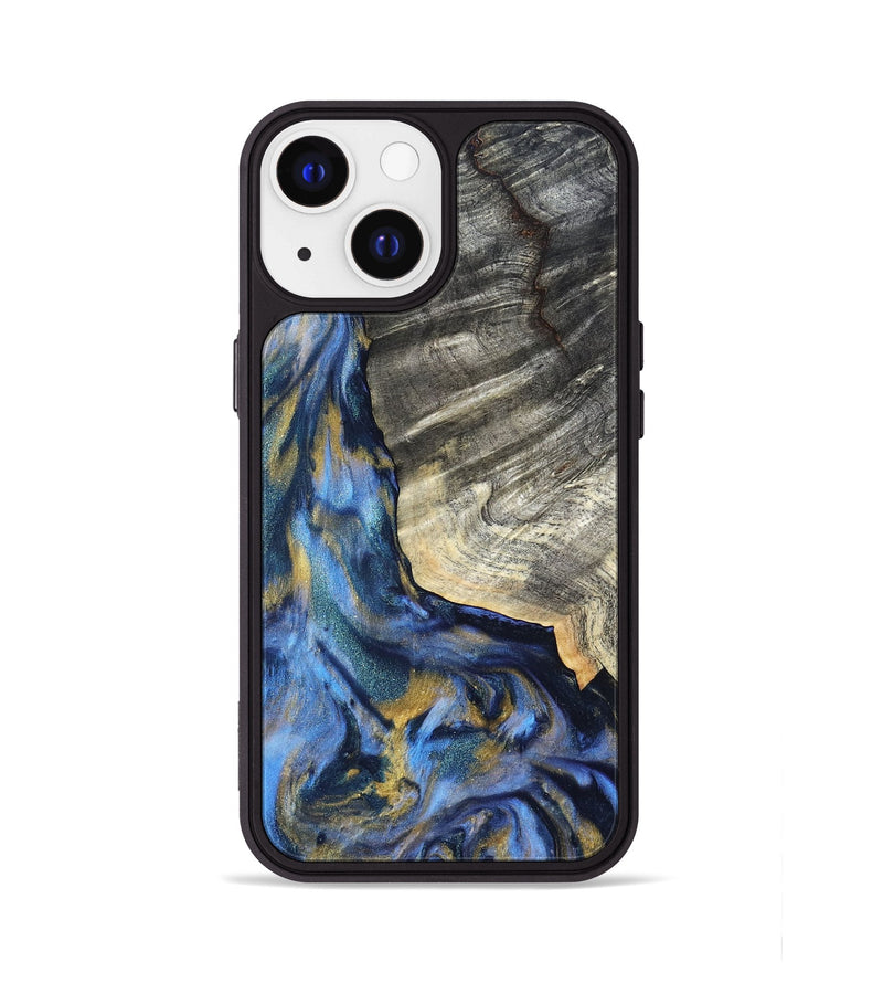 iPhone 13 Wood Phone Case - Luciano (Teal & Gold, 822152)